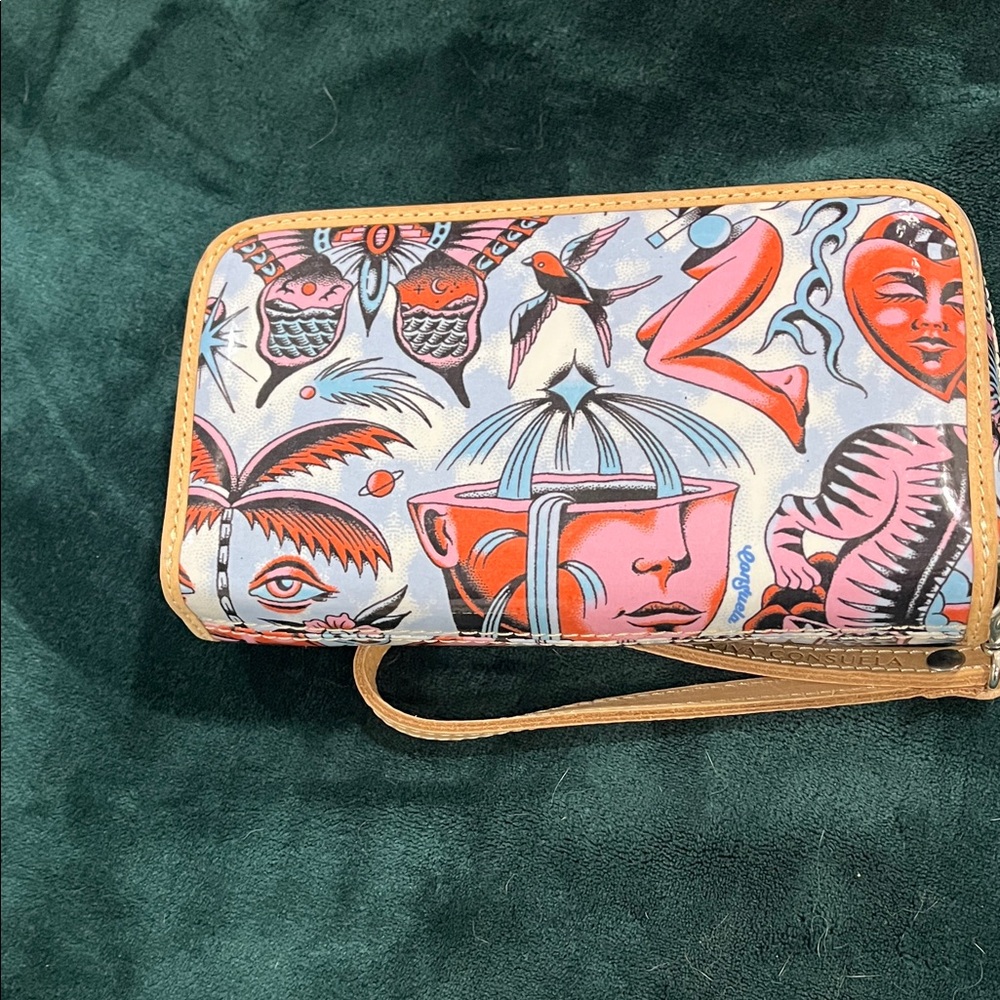 Consuela Multicolor Surreal Butterfly Tote with Matching Wallet - Picture 3 of 11